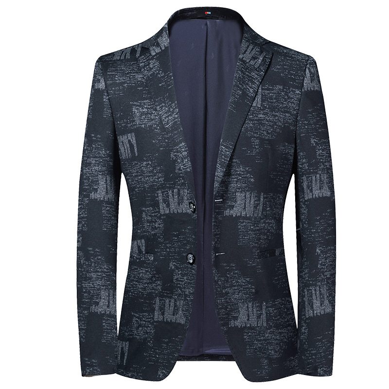 Blazer Herr Sport Coat Färgblock Slim Casual Två Knappar