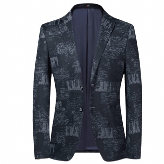 Blazer Herr Sport Coat Färgblock Slim Casual Två Knappar